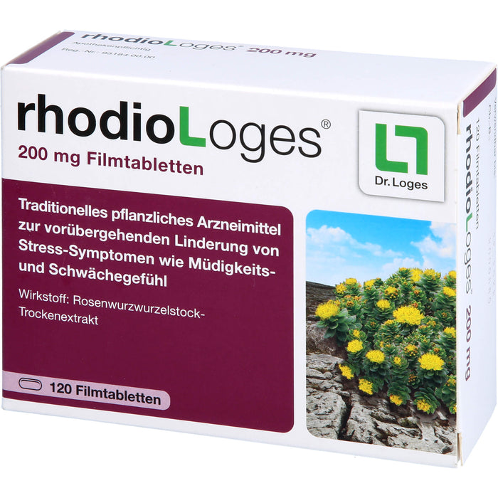 rhodioLoges 200 mg Filmtabletten zur vorübergehenden Linderung von Stress-Symptomen, 120 pc Tablettes