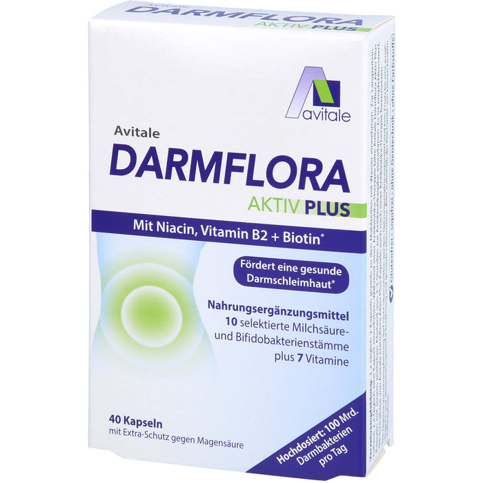 Avitale Darmflora Aktiv Plus Kapseln fördert eine gesunde Darmschleimhaut, 40 pcs. Capsules