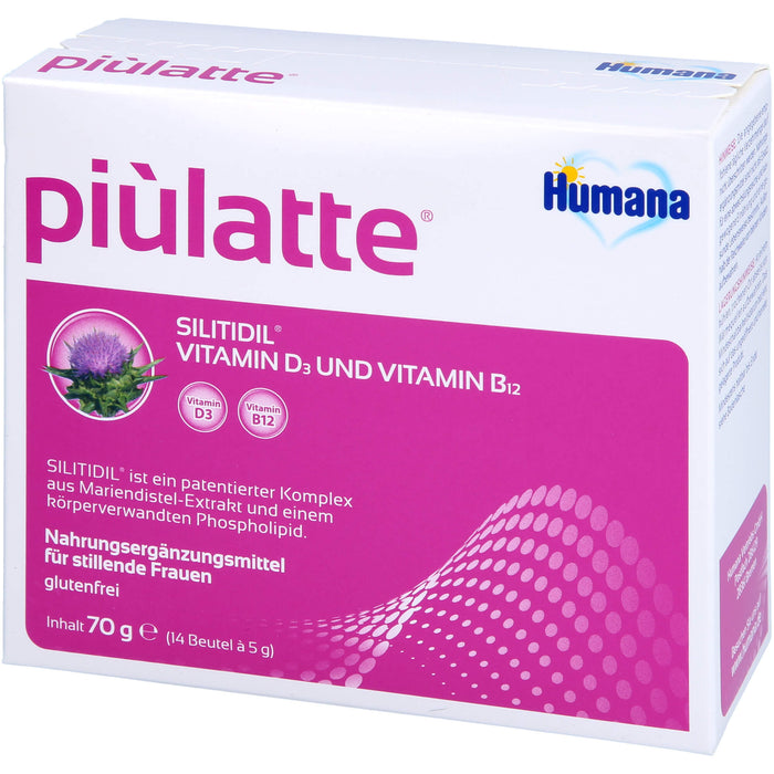 Humana piùlatte SILITIDIL Vitamin D3 und Vitamin B12 Beutel, 14 St. Beutel