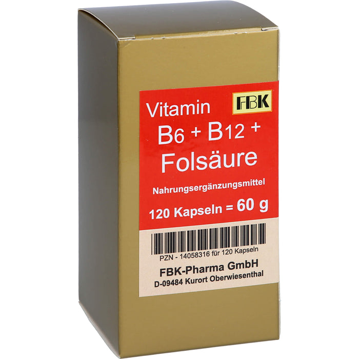 Vitamin B6+B12+Folsäure Kapseln, 120 St KAP