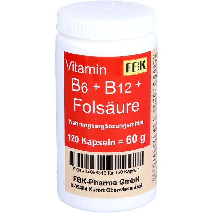 Vitamin B6+B12+Folsäure Kapseln, 120 St KAP