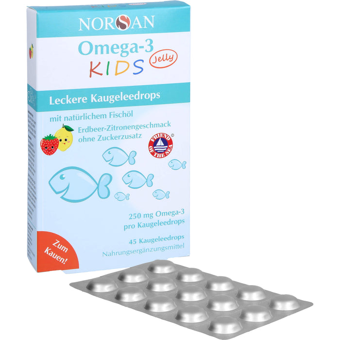 NORSAN Omega-3 Kids Jelly leckere Kaugeleedrops, 45 pc Tablettes