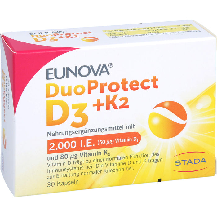 EUNOVA DuoProtect D3+K2 2000 I.E./80 µg Kapseln, 30 pc Capsules