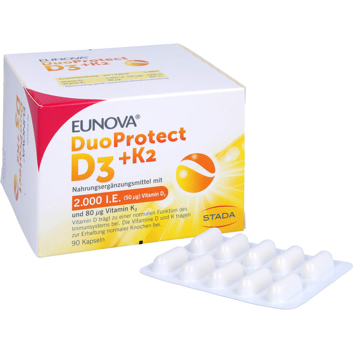 EUNOVA DuoProtect D3 + K2 Kapseln, 90 pc Capsules