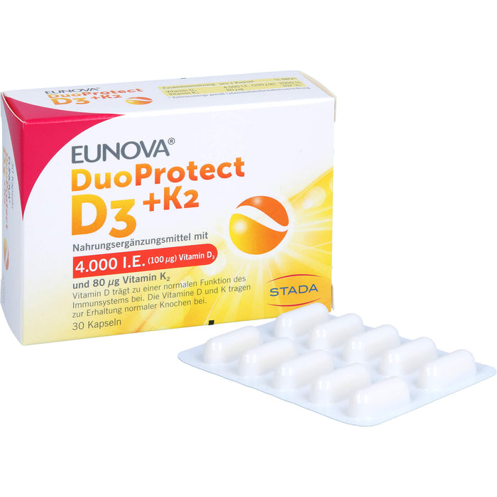 EUNOVA DuoProtect D3+K2 4000IE/80UG, 30 St KAP