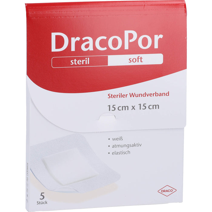 DracoPor Soft steriler Wundverband weiß 15 cm x 15 cm, 5 pc Pansement