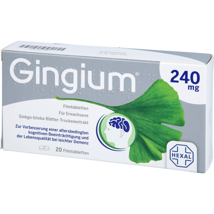 Gingium 240 mg Filmtabletten, 20 pc Tablettes