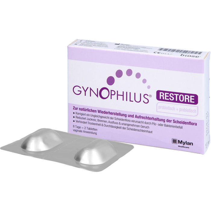 Gynophilus restore Tabletten zur akuten Wiederherstellung und Aufrechterhaltung der physiologischen Scheidenflora, 2 pc Tablettes