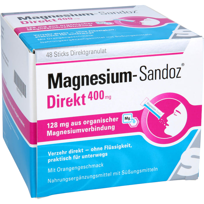 Magnesium-Sandoz direkt 400 mg Sticks Direktgranulat, 48 pc Bâtonnets