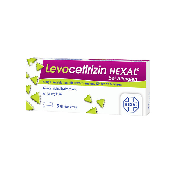 Levocetirizin HEXAL Filmtabletten bei Allergien, 6 St. Tabletten