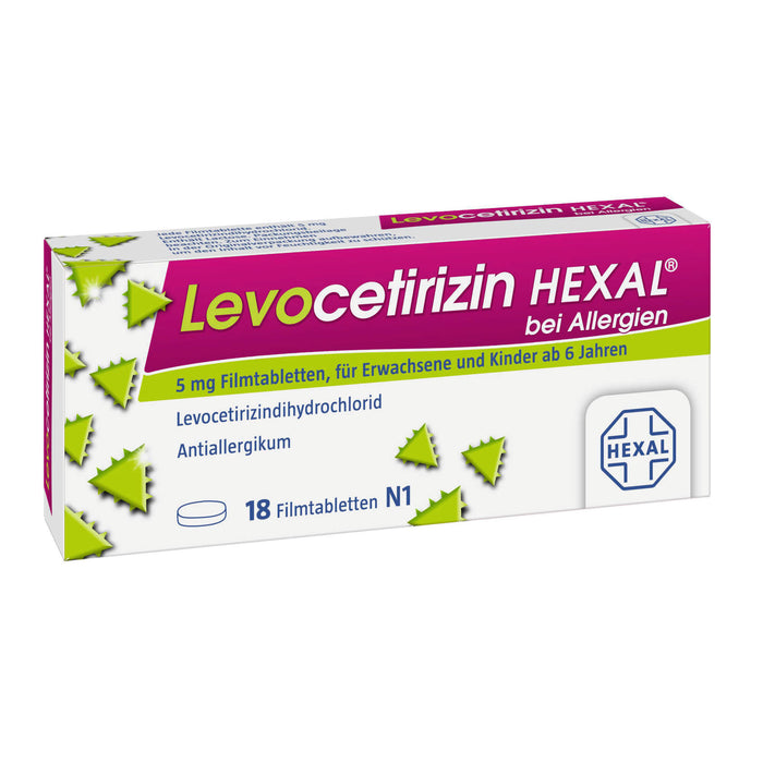 Levocetirizin HEXAL Tabletten bei Allergien, 18 pcs. Tablets