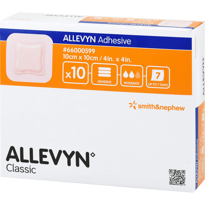 Allevyn Adhesive 10x10 cm haftende Wundverband, 10 St VER