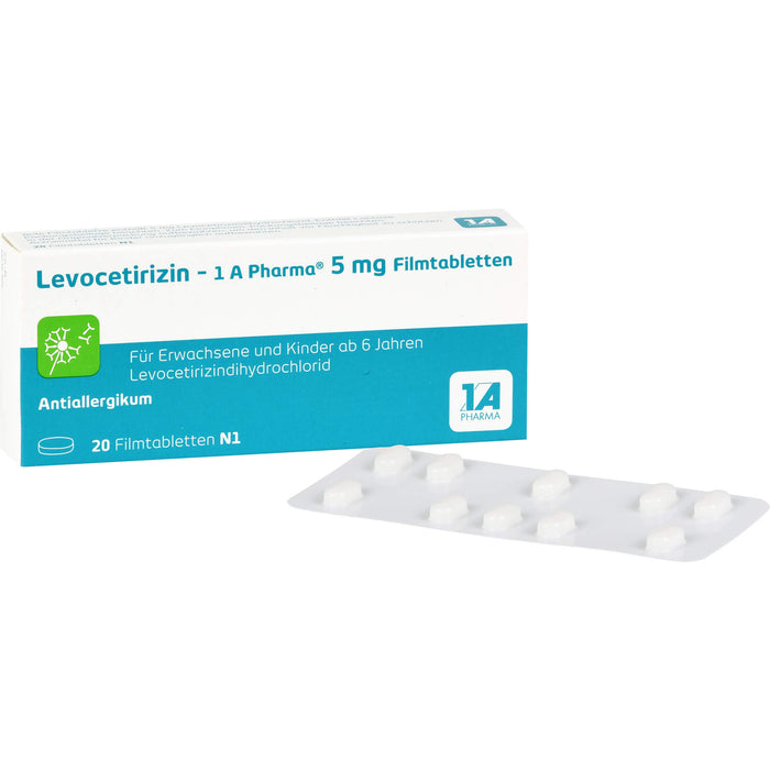 1 A Pharma Levocetirizin  5 mg Filmtabletten bei Allergien, 20 pc Tablettes