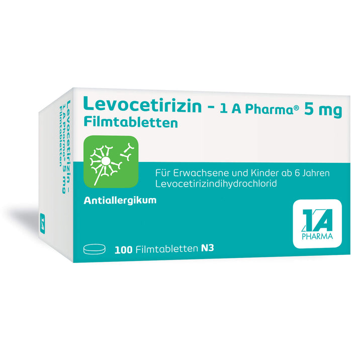 1 A Pharma Levocetirizin 5 mg Filmtabletten bei Allergien, 100 pcs. Tablets