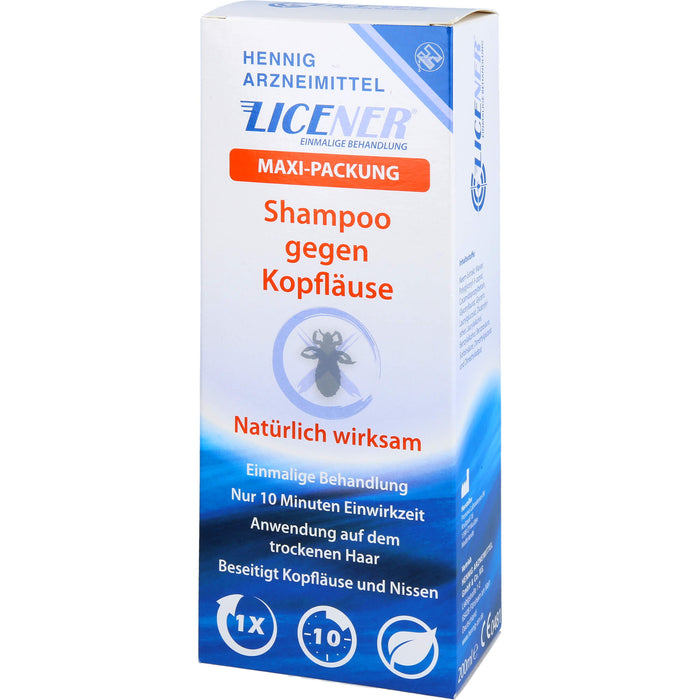 LICENER Maxi-Packung Shampoo gegen Kopfläuse und Nissen, 200 ml Shampoing