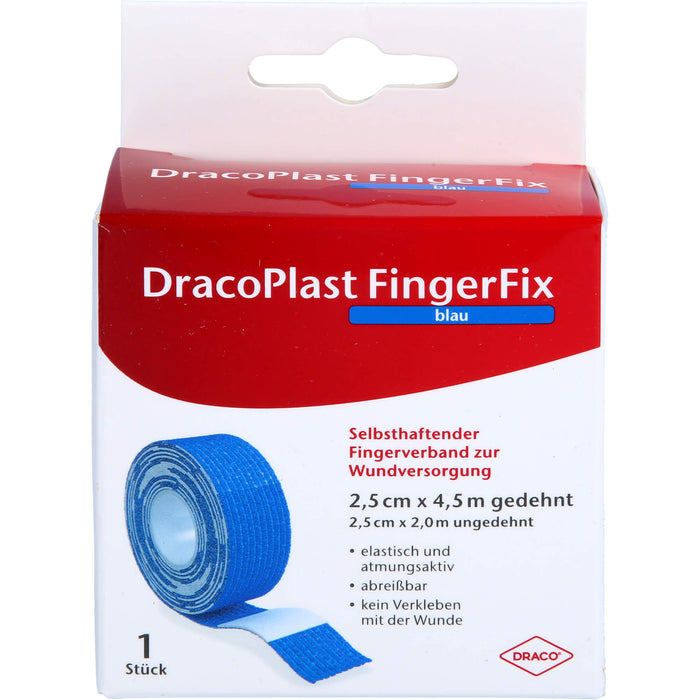 DracoPlast FingerFix 2,5cmx4,5m blau m. Wundk., 1 pcs. Patch