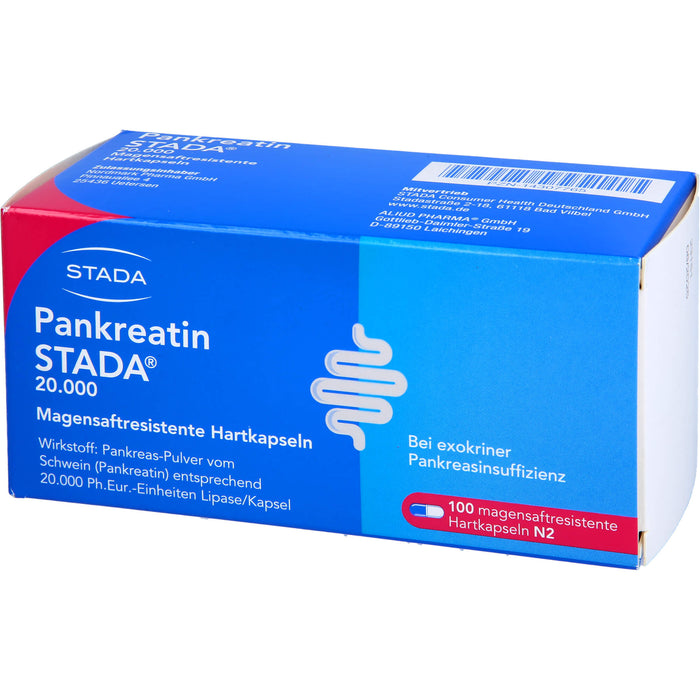 Pankreatin STADA 20.000 magensaftresistente Hartkapseln, 100 pcs. Capsules