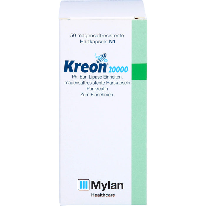 Kreon 20 000 Ph.Eur. Lipase Einheiten Hartkapseln bei einer exokrinen Pankreasinsuffiziens, 50 pcs. Capsules