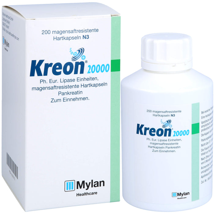 Kreon 20 000 Ph.Eur. Lipase Einheiten Hartkapseln, 200 pcs. Capsules