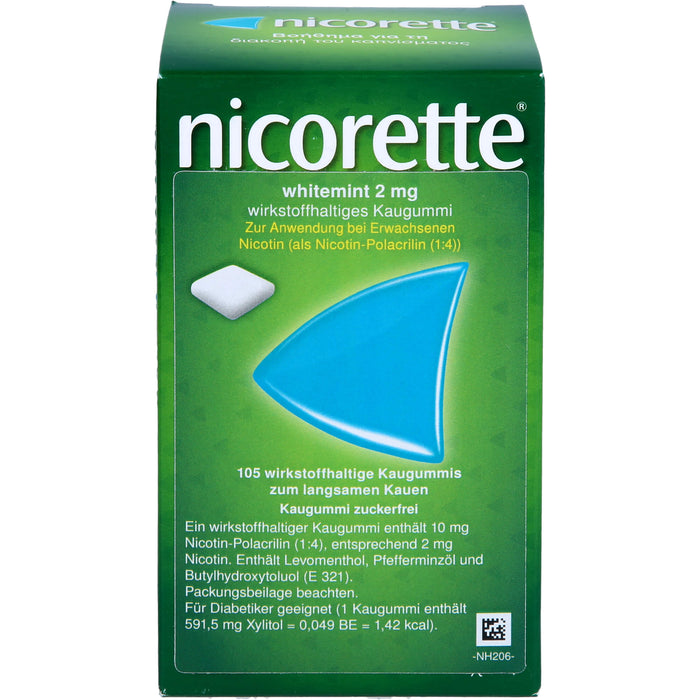 nicorette 2 mg whitemint wirkstoffhaltige Kaugummis, 105 pcs. Chewing gum