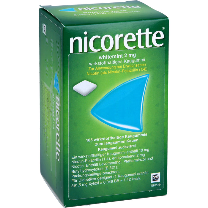 nicorette 2 mg whitemint wirkstoffhaltige Kaugummis, 105 pcs. Chewing gum