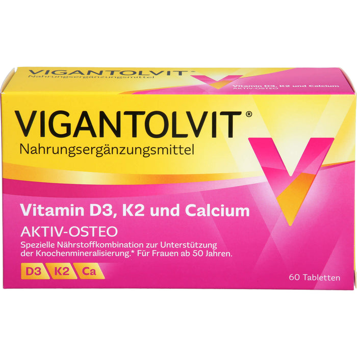 VIGANTOLVIT Vitamin D3, K2 und Calcium Tabletten, 60 St. Tabletten