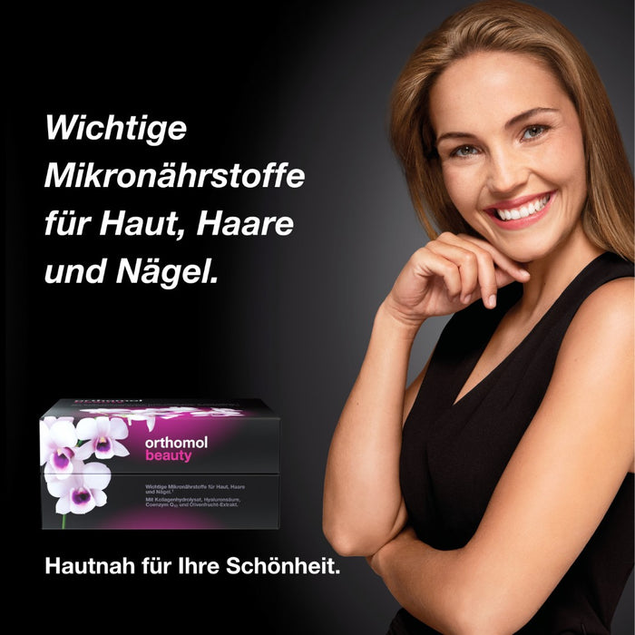 Orthomol Beauty für Frauen - unterstützt Haut, Haare und Nägel - mit Coenzym Q10, Biotin und Zink - Beauty-Box mit Trinkampullen, 30 pcs. Daily portions