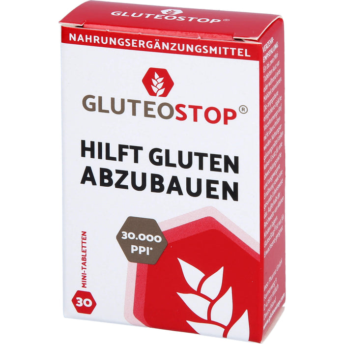 GluteoStop Minitabletten zur Unterstützung des Abbaus von Gluten in einer glutenarmen Ernährung, 30 pc Tablettes