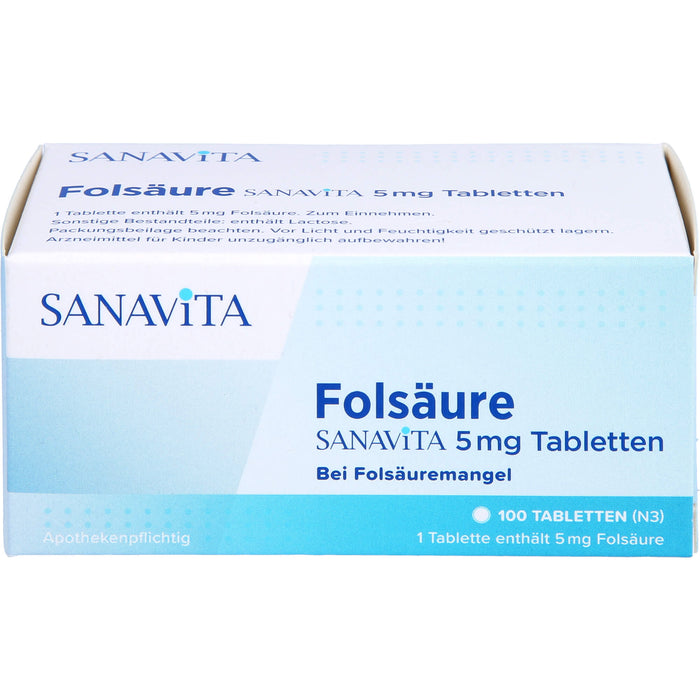 Folsäure Sanavita 5 mg Tabletten, 100 pcs. Tablets