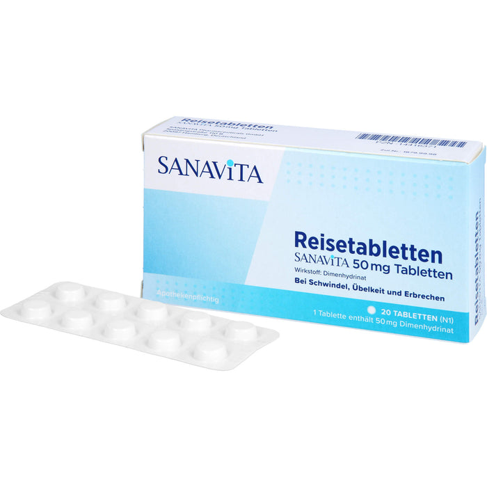 Reisetabletten Sanavita 50 mg Tabletten, 20 pc Tablettes