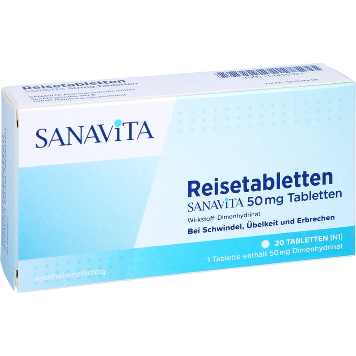 Reisetabletten Sanavita 50 mg Tabletten, 20 pc Tablettes