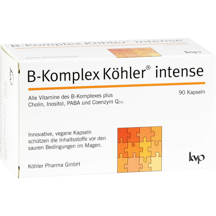 B-Komplex Köhler intense Kapseln schützt die Inhaltsstoffe vor den sauren Bedingungen im Magen, 90 pcs. Capsules