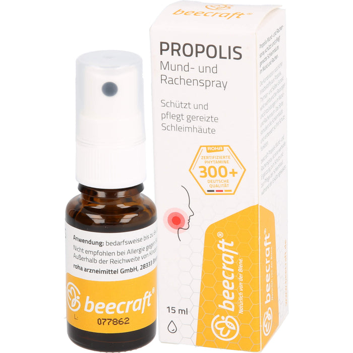 beecraft Propolis Mund- und Rachenspray, 15 ml Lösung