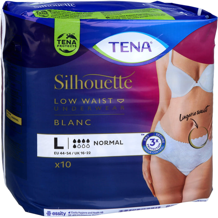 TENA Silhouette Unterwäsche hüfthoch blanc L, 10 St. Windelhosen