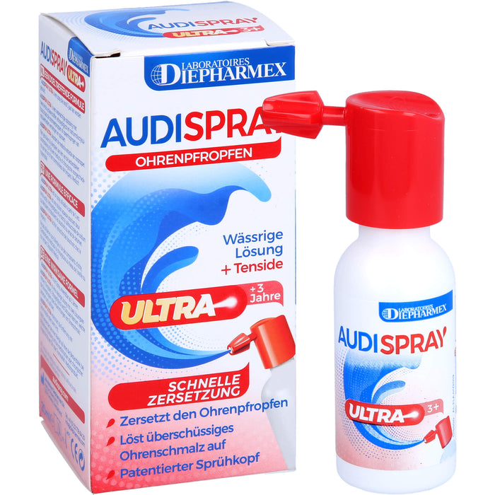 AUDISPRAY ULTRA schnelle Auflösung eines Ohrenschmalzpfropfens, 20 ml Solution