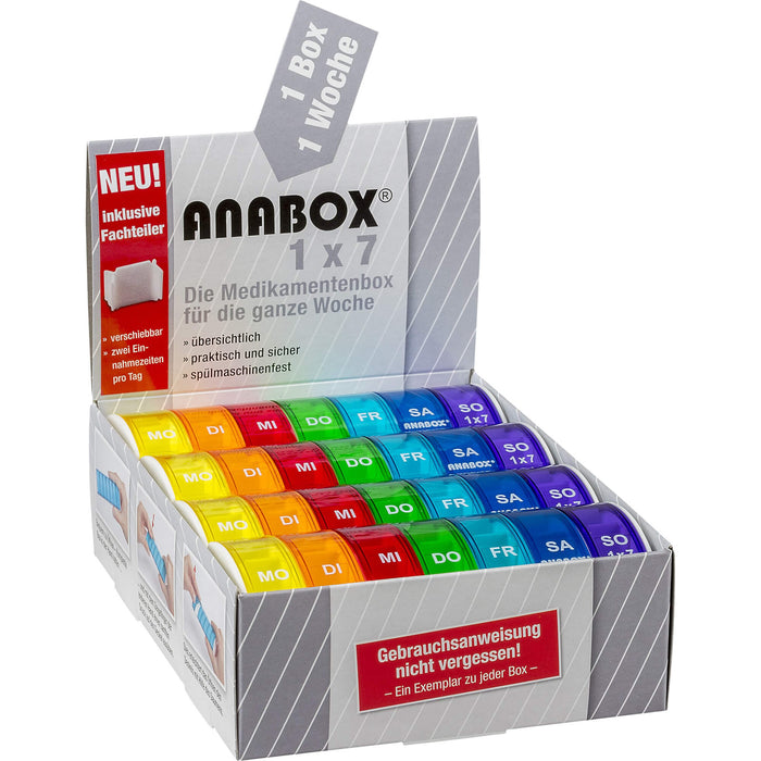 ANABOX 1x7 Regenbogen mit Fachteilern, 1 St. Dosette