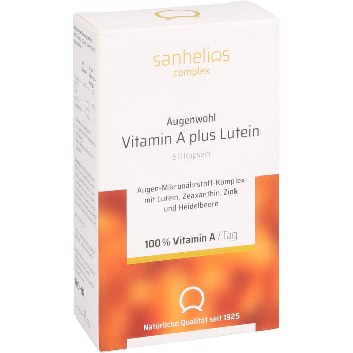 sanhelios complex Augenwohl Vitamin A plus Lutein Kapseln, 60 St. Kapseln