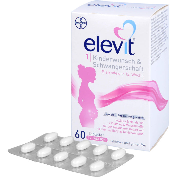 Elevit 1 Tabletten bei Kinderwunsch & Schwangerschaft, 60 pcs. Tablets