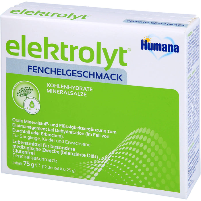 Humana elektrolyt Fenchelgeschmack Beutel, 75 g Powder