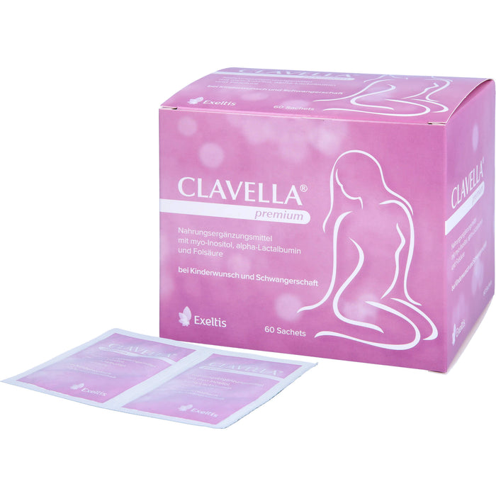 CLAVELLA premium Sachets bei Kinderwunsch und Schwangerschaft, 60 pcs. Sachets