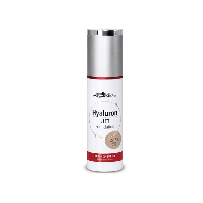 medipharma cosmetics Hyaluron Lift Foundation LSF30 soft nude mit Lifting-Effekt, 30 ml Crème