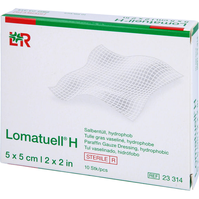 Lomatuell H Salbentüll steril 5 x 5 cm Reimport Kohlpharma, 10 pc pansement