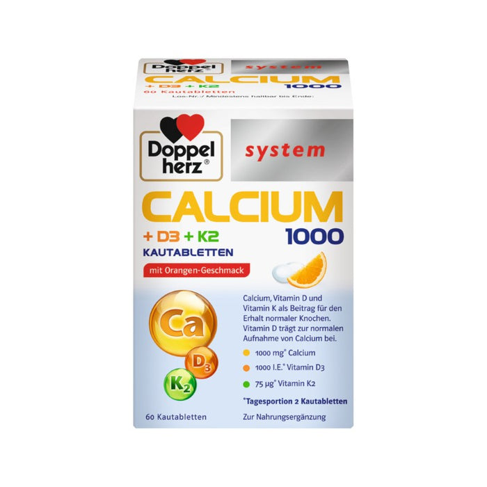 Doppelherz Calcium 1000+D3+K2 system, 60 pcs. Tablets