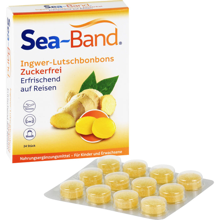 SEA-BAND Ingwer-Lutschbonbons zuckerfrei, 24 St. Bonbons