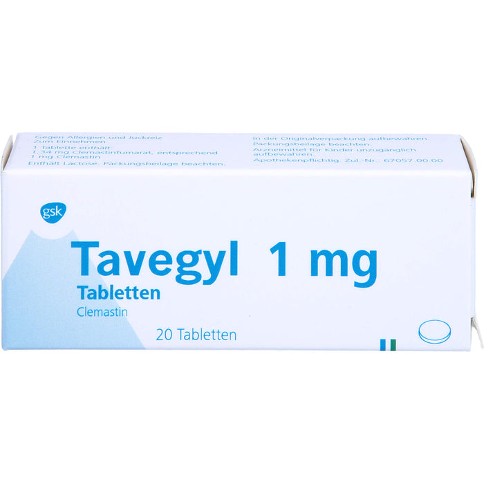 Tavegyl 1 mg Eurim Tabletten bei Allergien, 20 St. Tabletten