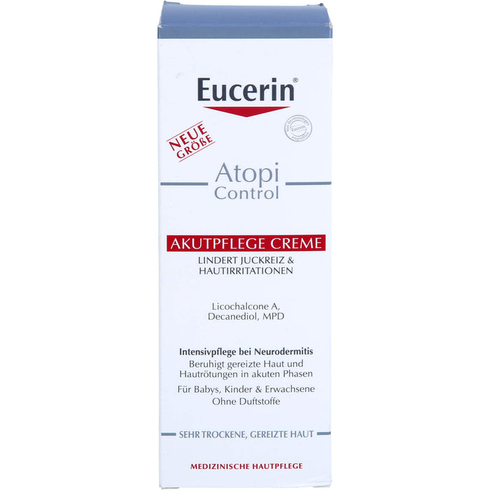 Eucerin AtopiControl Akutpflege Creme reduziert Juckreiz und lindert Rötungen und Hautreizungen, 100 ml Creme