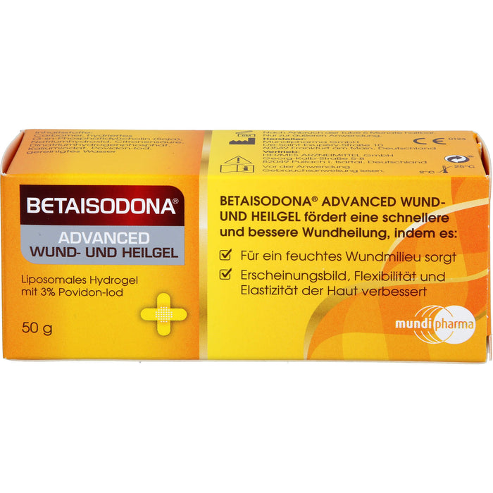 Betaisodona Advanced Wund- und Heilgel beschleunigt die Wundheilung und verbessert Flexibilität, Elastizität und Erscheinungsbild der Haut, 50 g Gel