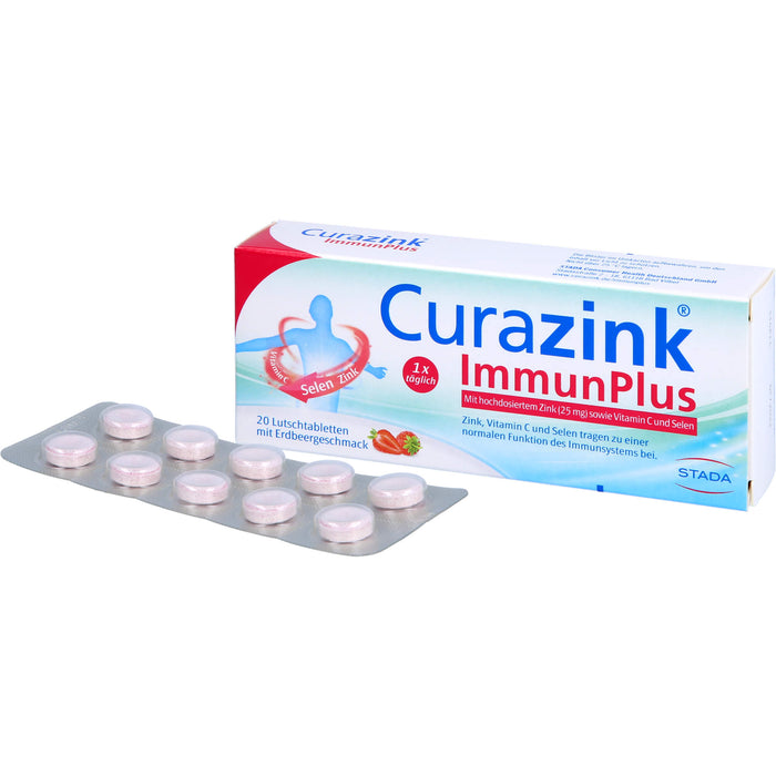 Curazink Immunplus Lutschtabletten Erdbeergeschmack, 20 pc Tablettes