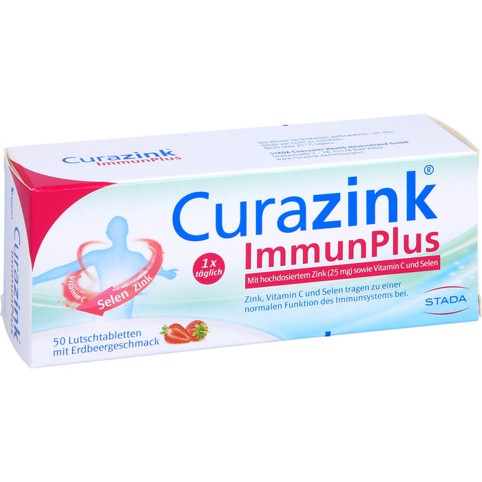 Curazink ImmunPlus Lutschtabletten mit Erdbeergeschmack, 50 St. Tabletten