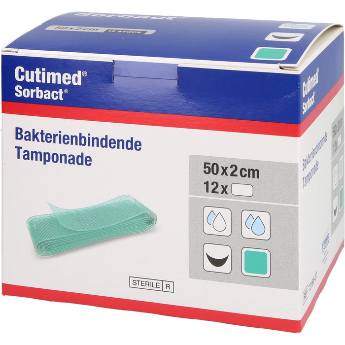 Cutimed Sorbact Tamponaden 2x50cm, 12 St TPO